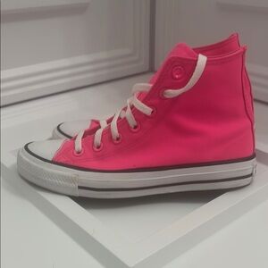 Converse Pink and White High-Top Sneakers